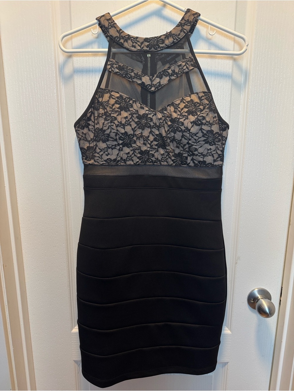 le chateau Black Mini Bodycon Dress